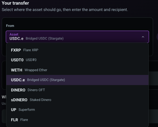 Asset selector