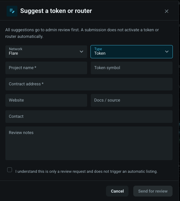 Suggestion form